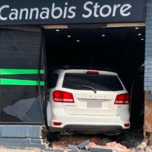 Unforeseen Drive-Thru: Vehicle Crashes into Ontario Cannabis Store
