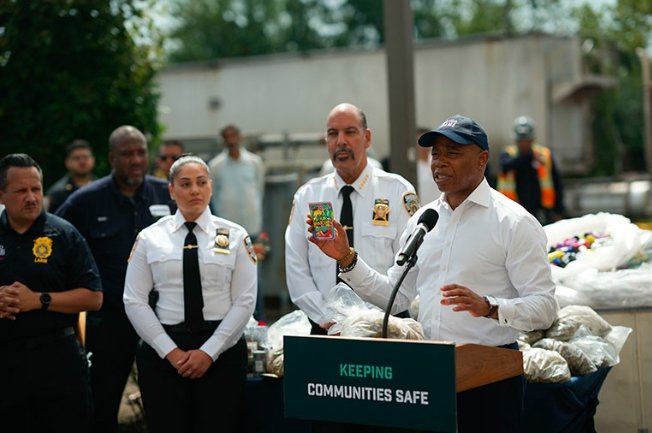 Mayor Eric Adams Oversees Destruction of Four Tons of Illegal Marijuana in NYC